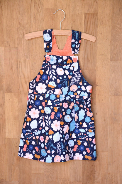 Freddie Dungarees & Dress (3 - 9 Years) - Kids Paper Sewing Pattern - Two Stitches Patterns - Simplifi Fabric