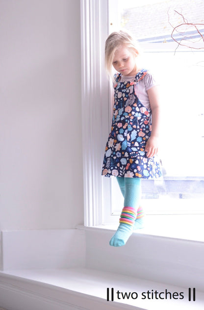 Freddie Dungarees & Dress (3 - 9 Years) - Kids Paper Sewing Pattern - Two Stitches Patterns - Simplifi Fabric