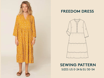 Freedom Dress Womens Paper Pattern - Wardrobe by Me - Simplifi Fabric