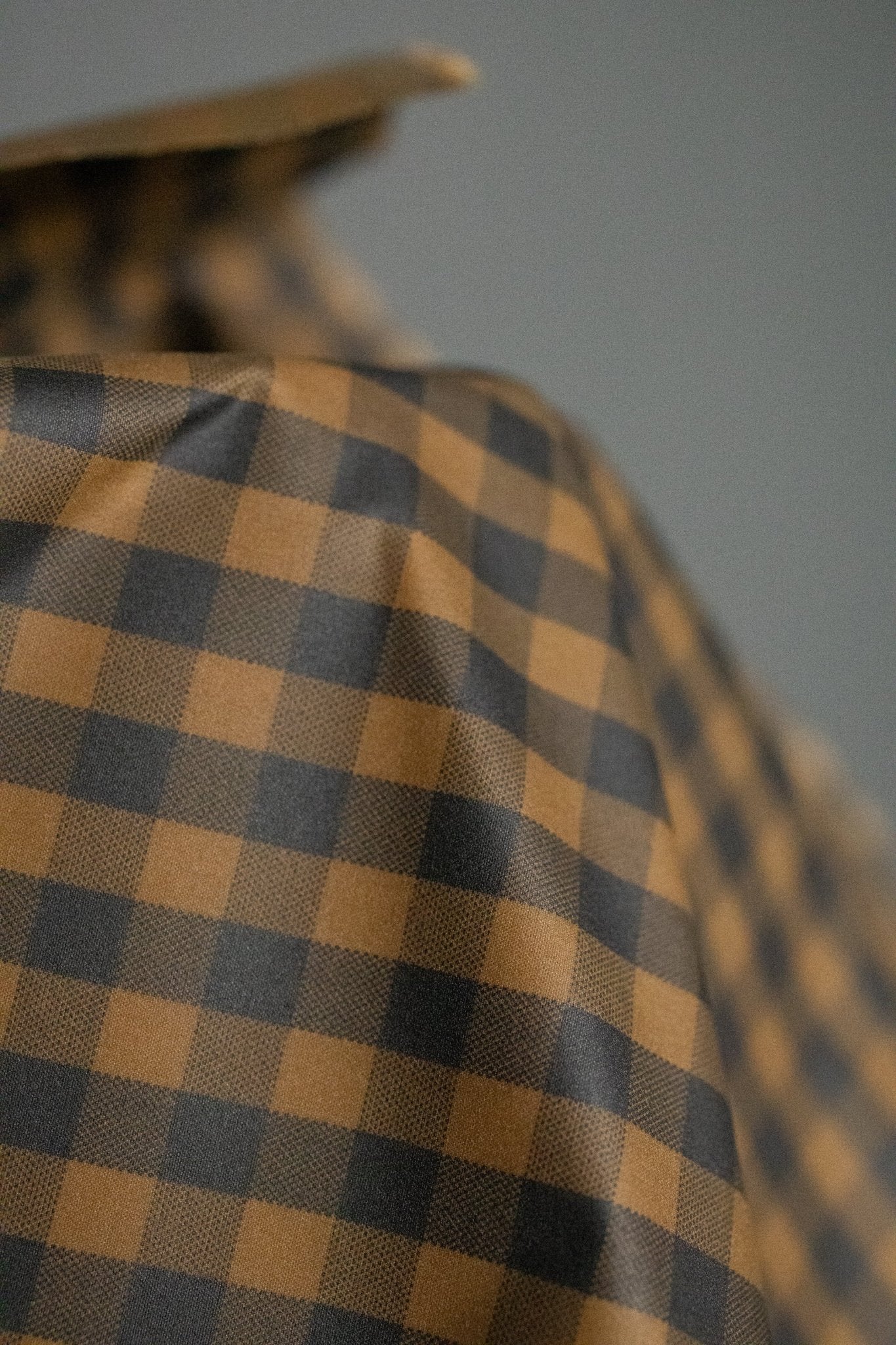 Gingham British Organic Cotton Traditional Oilskin - Ginger Biscuit - Merchant & Mills - Simplifi Fabric