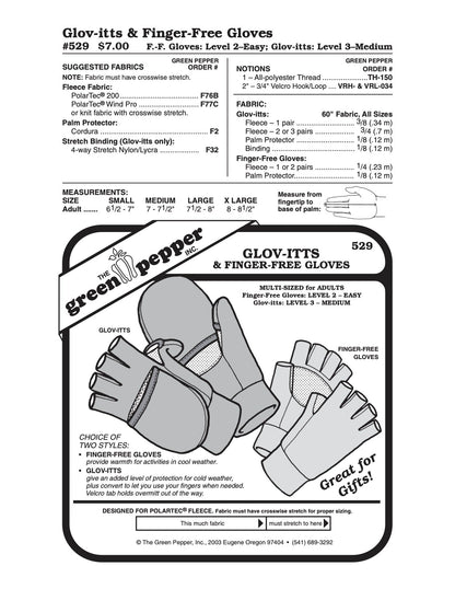 Glov - itts or Finger - Free Gloves Pattern - 529 - The Green Pepper Patterns - Simplifi Fabric