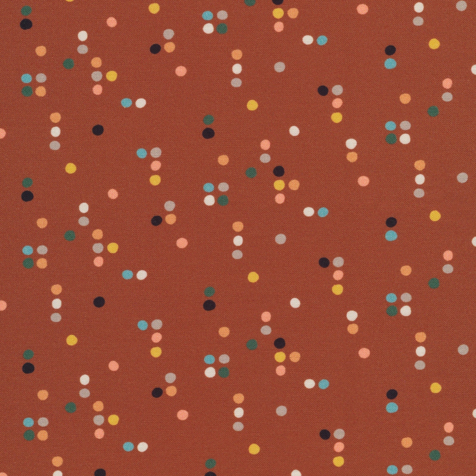 Gridpoints - Rust - Wild Things - Betsy Siber - Cloud 9 Fabrics - Poplin - Simplifi Fabric