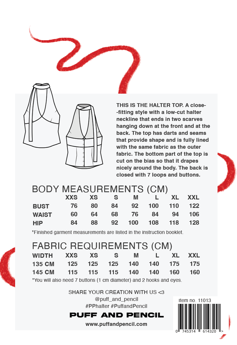 Halter Top - Paper Sewing Pattern - Puff And Pencil - Simplifi Fabric