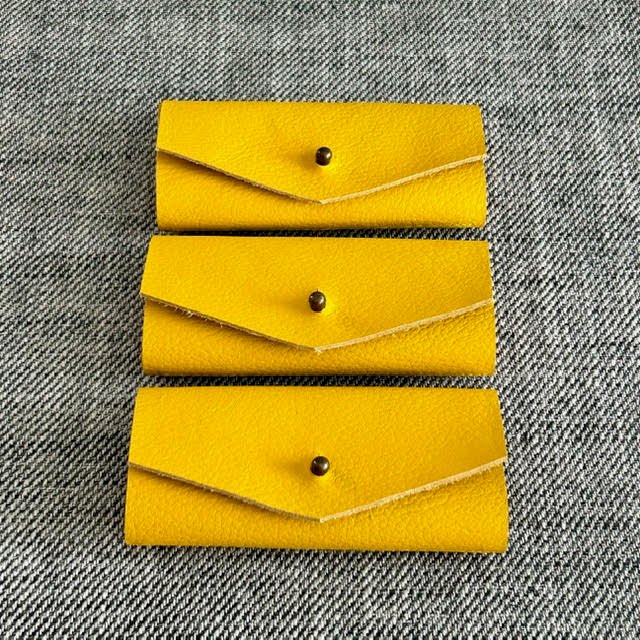 Handmade Needle Wallet - Yellow Leather - Dhurata Davies - Simplifi Fabric