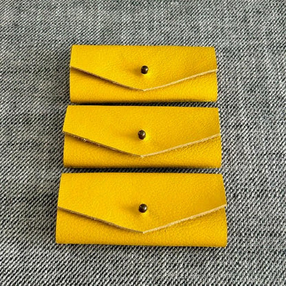 Handmade Needle Wallet - Yellow Leather - Dhurata Davies - Simplifi Fabric