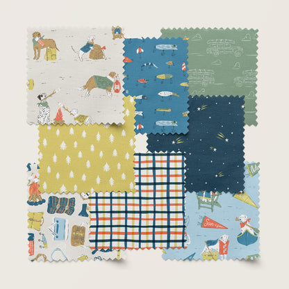 Headed for Adventure - Blue - Camp Canine - Krissy Mast - Cloud 9 Fabrics - Poplin - Simplifi Fabric