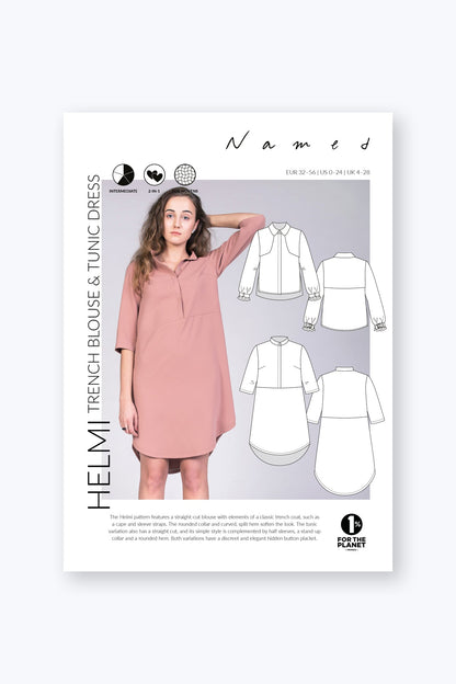 Helmi Trench Blouse & Tunic dress - PDF Pattern - Named Clothing - Simplifi Fabric