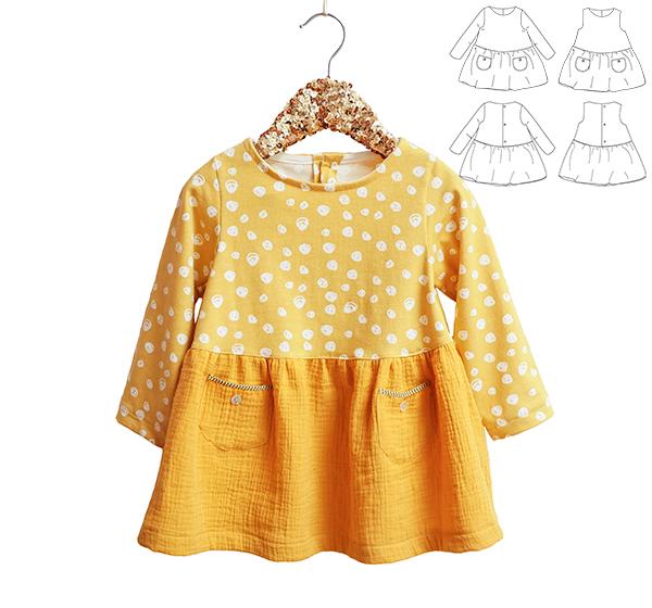 Helsinki Dress Sewing Pattern - Baby Girl 6M/4Y - Ikatee - Simplifi Fabric