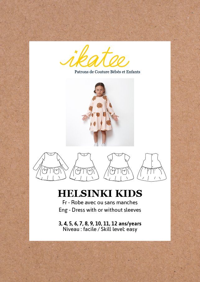 Helsinki Dress Sewing Pattern - Girl 3/12Y - Ikatee - Simplifi Fabric