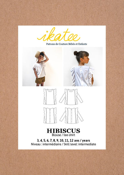 Hibiscus Blouse & T-Shirt Sewing Pattern - Girl 3/12Y - Ikatee - Simplifi Fabric