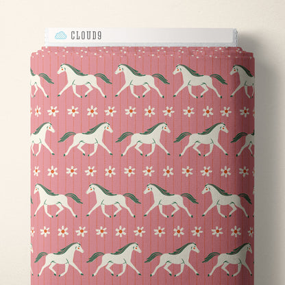 Howdy - Pink - Happy Homestead - Samantha Johnson - Cloud 9 Fabrics - Poplin - Simplifi Fabric