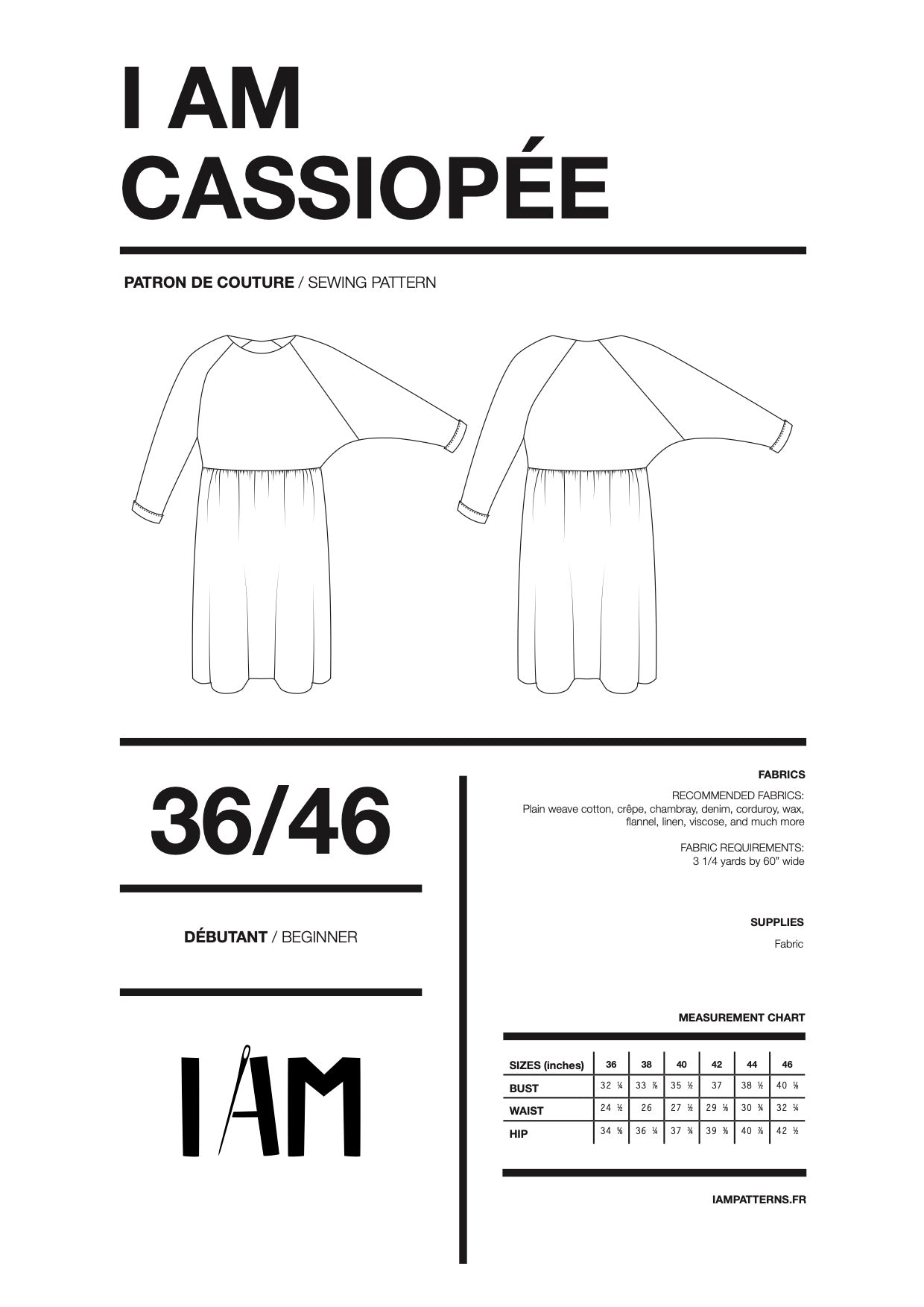 I am CASSIOPEE - Dress Pattern - I AM PATTERNS - Simplifi Fabric