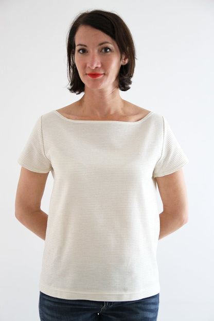 I am MILOR (Ladies) - Classic Boatneck Tshirt Pattern - I AM PATTERNS - Simplifi Fabric