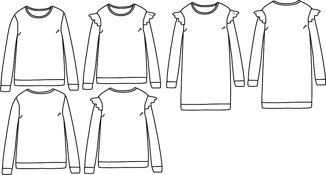 Jasmin Sweatshirt & Dress Sewing Pattern - Kids 3/12Y - Ikatee - Simplifi Fabric