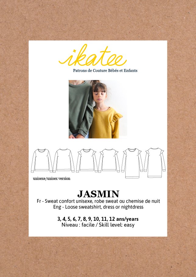 Jasmin Sweatshirt & Dress Sewing Pattern - Kids 3/12Y - Ikatee - Simplifi Fabric