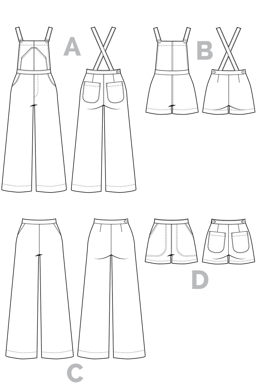 Jenny Overalls & Trousers Pattern - Closet Core Patterns - Simplifi Fabric