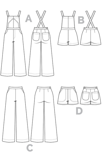 Jenny Overalls & Trousers Pattern - Closet Core Patterns - Simplifi Fabric