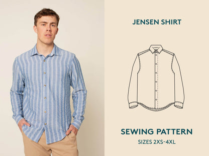 Jensen Shirt Mens Paper Pattern - Wardrobe by Me - Simplifi Fabric