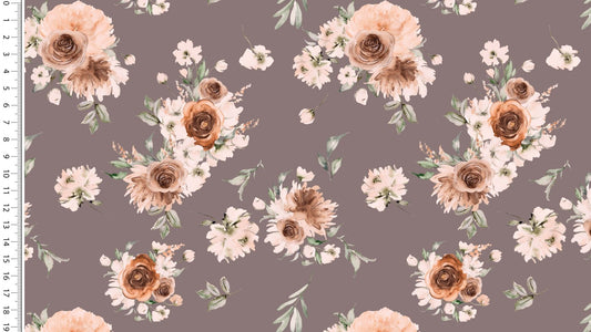 Jersey Digital Roses - European Import - Oeko - Tex® - Taupe - Simplifi Fabric