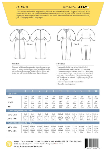 Jo Dress + Jumpsuit - Closet Core Patterns - Simplifi Fabric