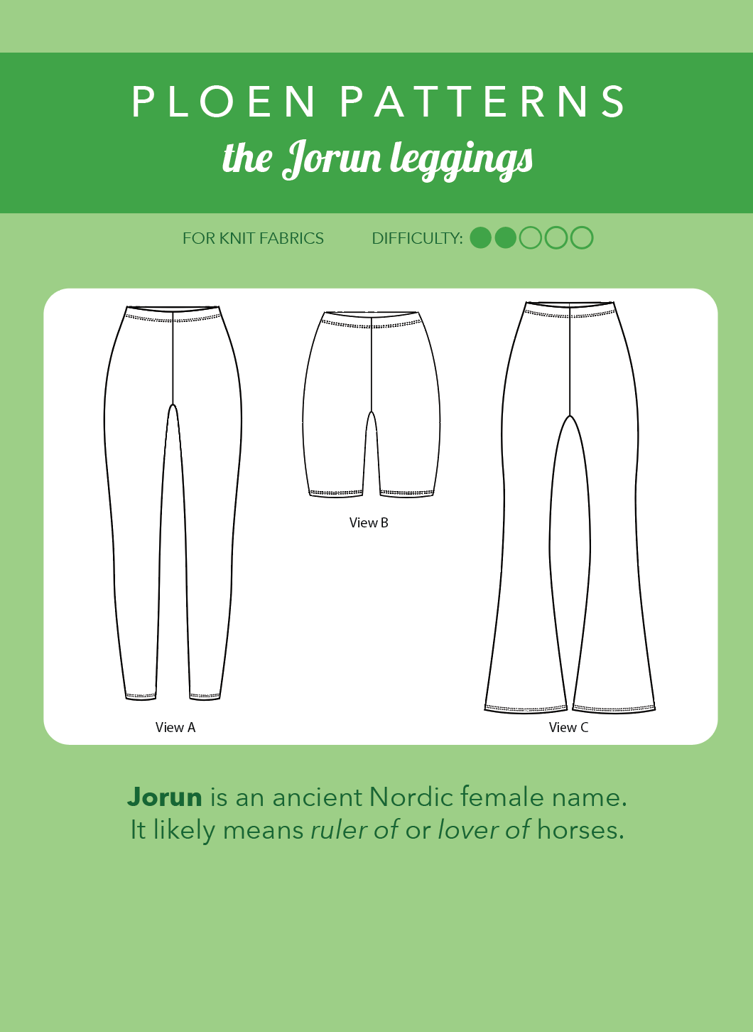 Jorun Leggings PDF Pattern - Ploen Patterns - Simplifi Fabric