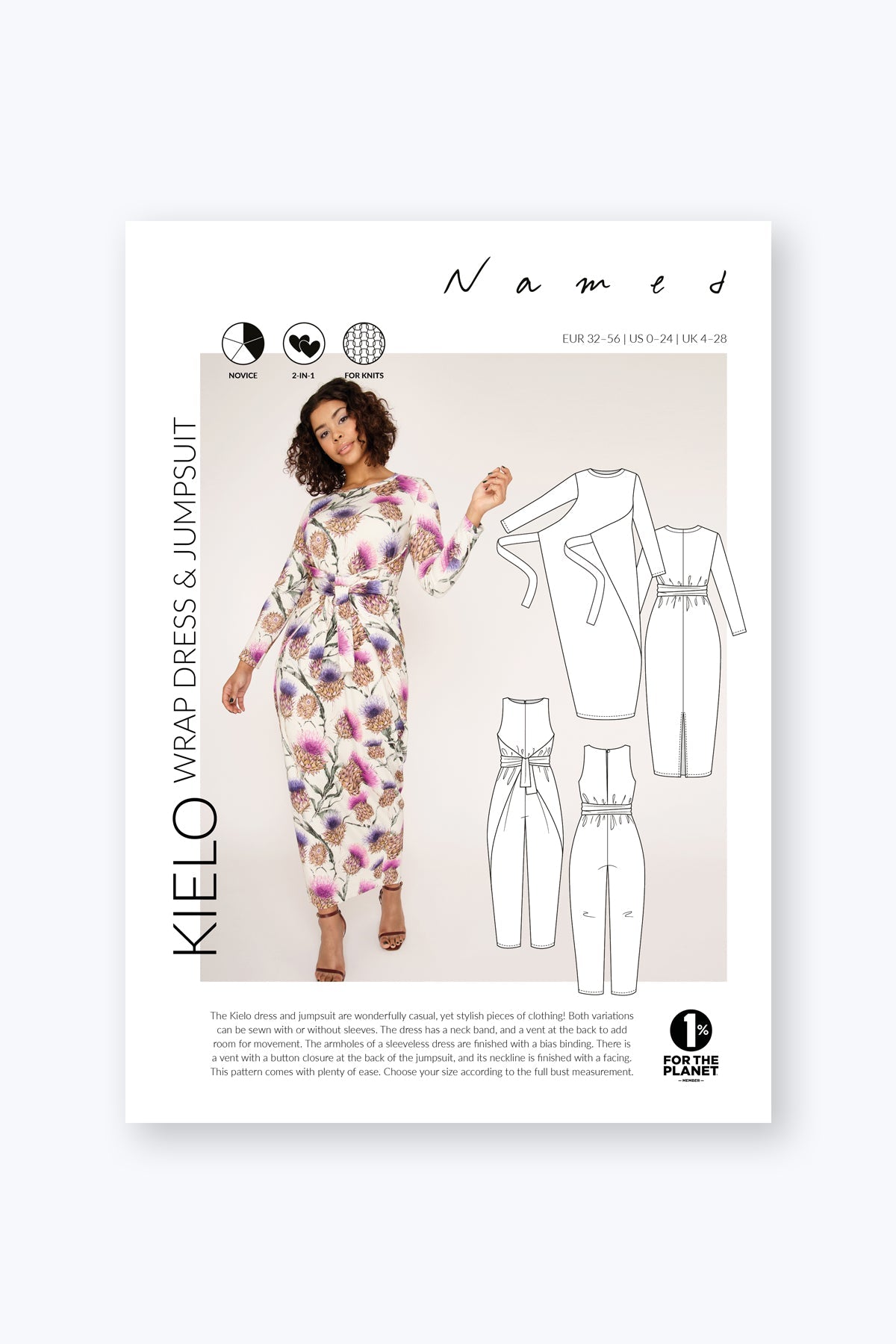 Kielo Wrap Dress and Jumpsuit - PDF Pattern - Named Clothing - Simplifi Fabric