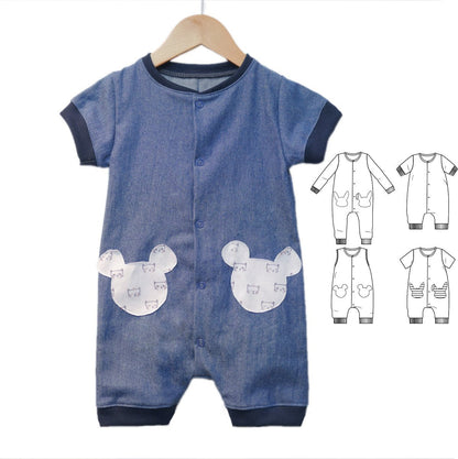 Lisboa Jumpsuit / Playsuit Sewing Pattern - Baby 6M/4Y - Ikatee - Simplifi Fabric