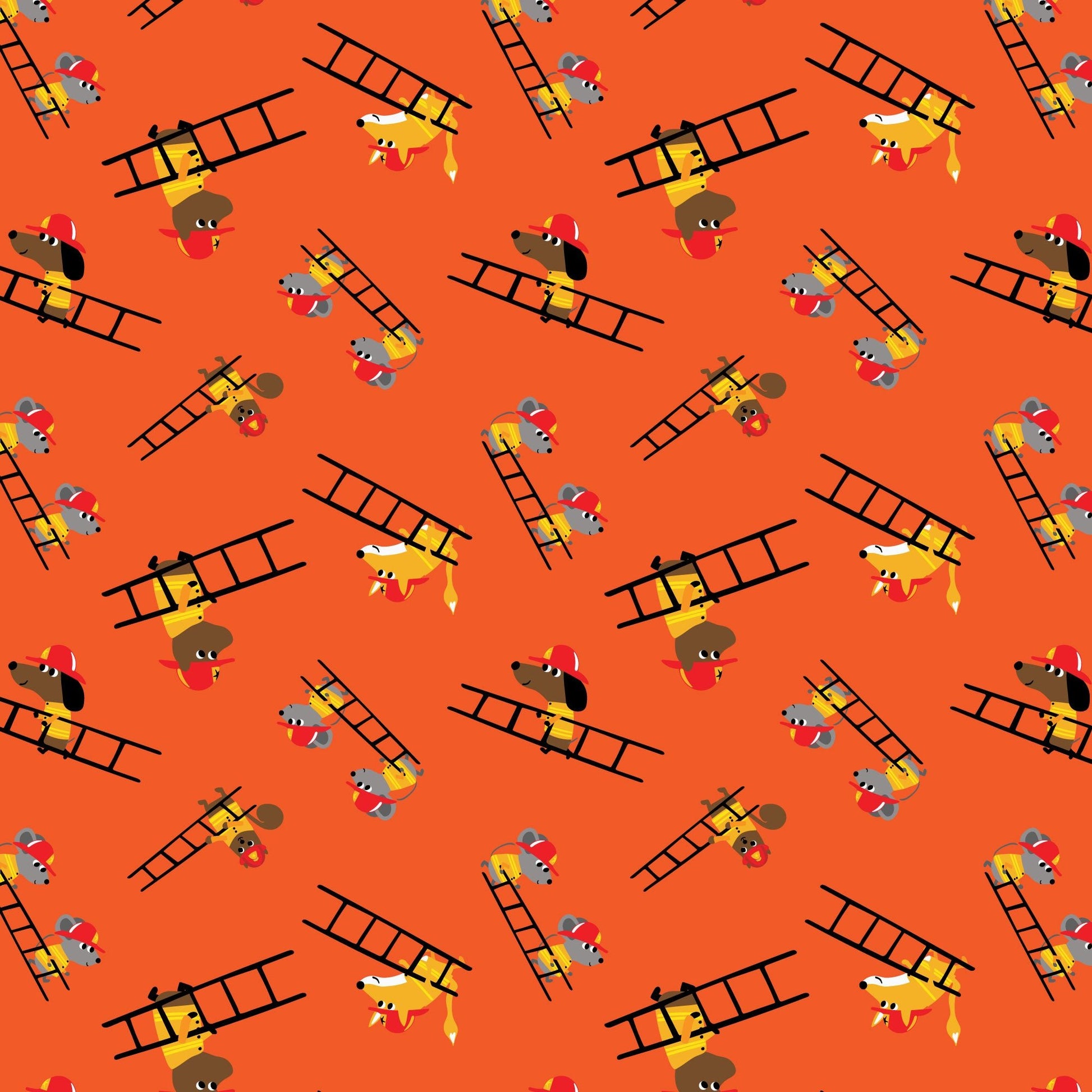 Little Ladders - Fire! Fire! Fire! - Loo McNulty - Cloud 9 Fabrics - Poplin - Simplifi Fabric