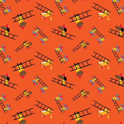 Little Ladders - Fire! Fire! Fire! - Loo McNulty - Cloud 9 Fabrics - Poplin - Simplifi Fabric