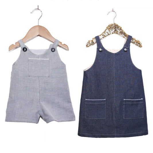 London Overalls or Dress Sewing Pattern - Baby 6M/4Y - Ikatee - Simplifi Fabric