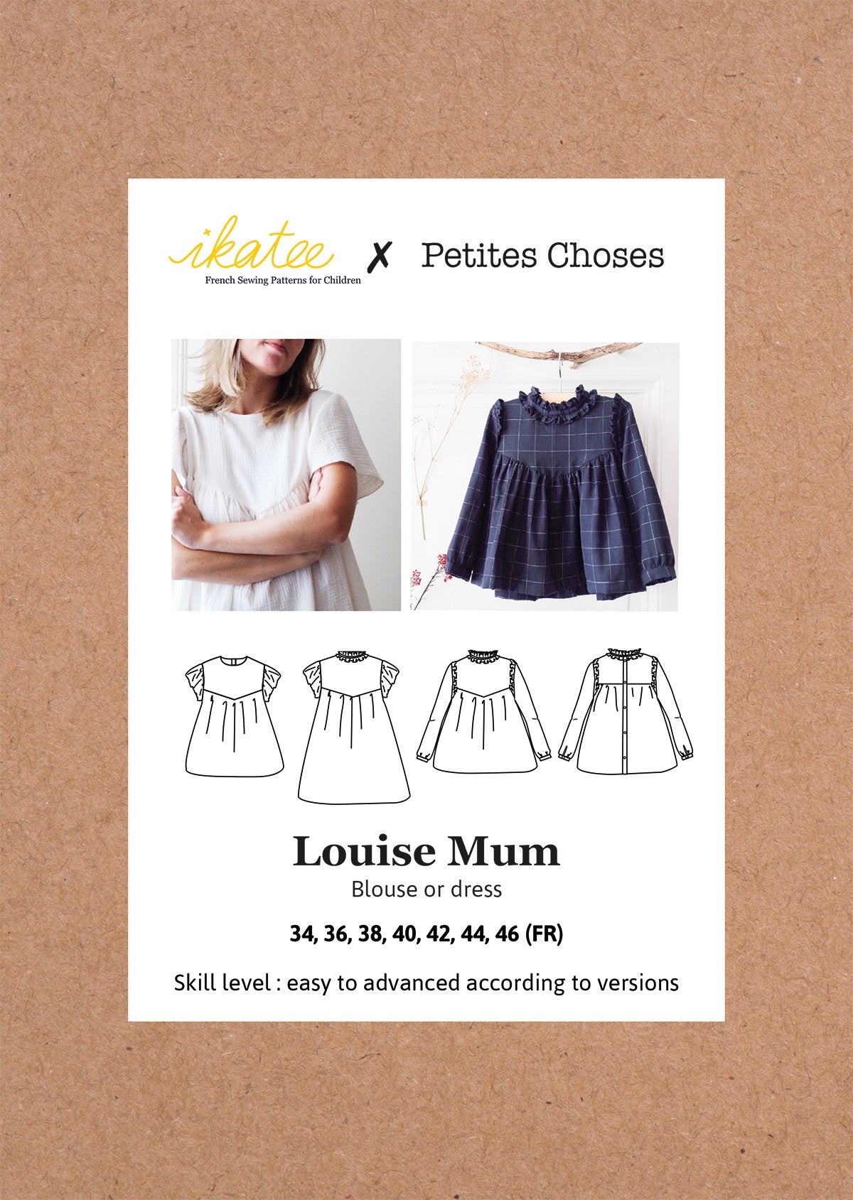 Louise Mum Blouse & Dress Sewing Pattern - Ladies 34/46 - Ikatee - Simplifi Fabric