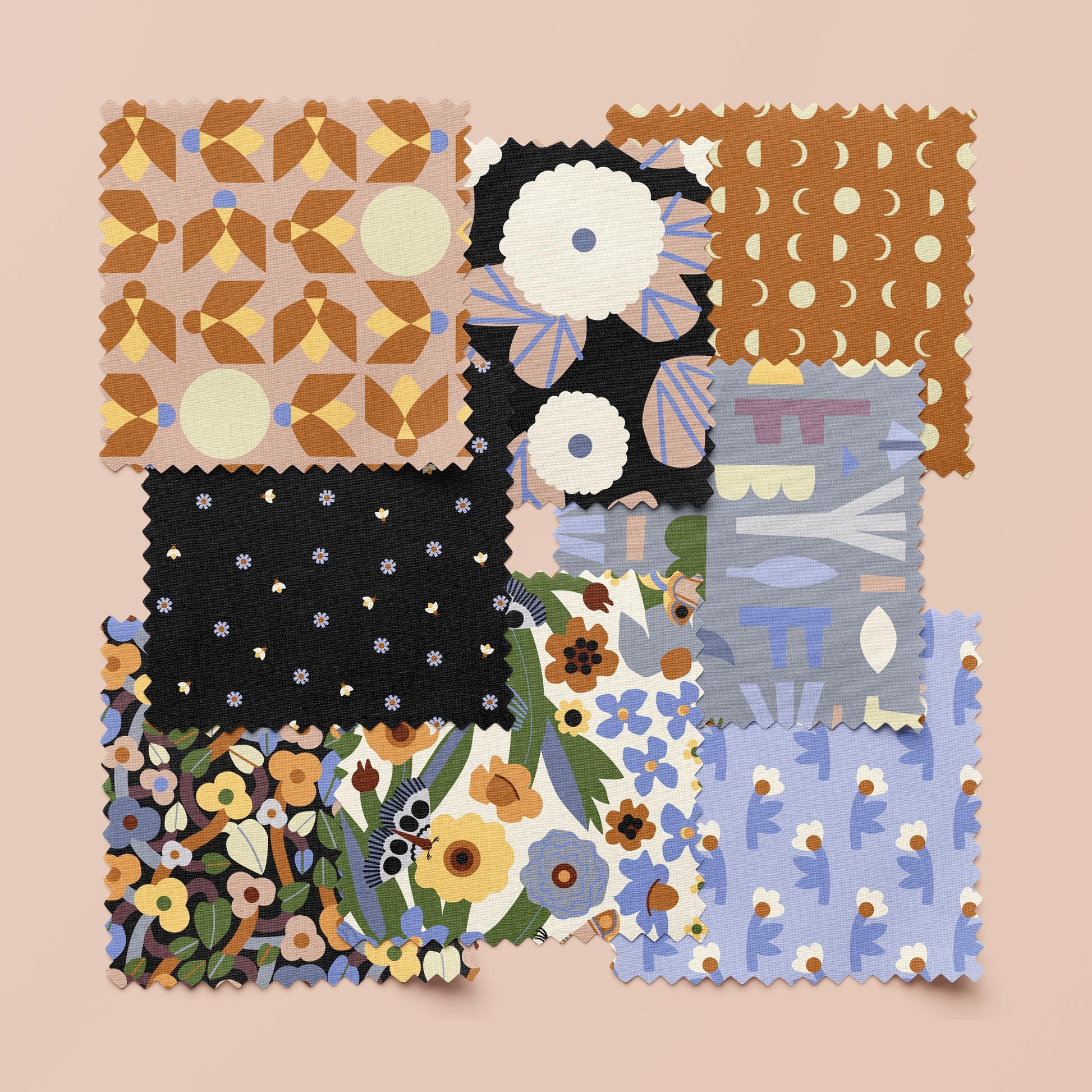 Lunar - Brown - Firefly Moon - Leah Duncan - Cloud 9 Fabrics - Poplin - Simplifi Fabric
