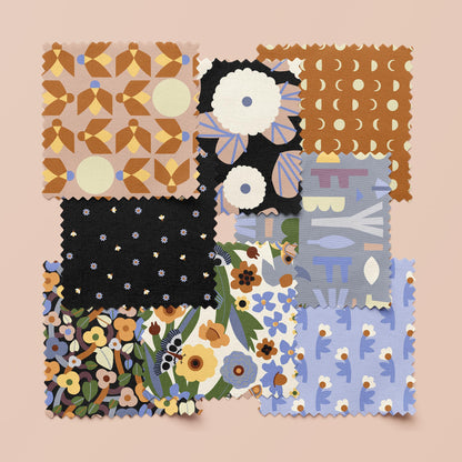 Lunar - Brown - Firefly Moon - Leah Duncan - Cloud 9 Fabrics - Poplin - Simplifi Fabric
