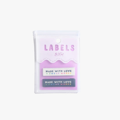 "MADE WITH LOVE AND SWEAR WORDS" V.2 Woven Label Pack - Kylie And The Machine - Simplifi Fabric