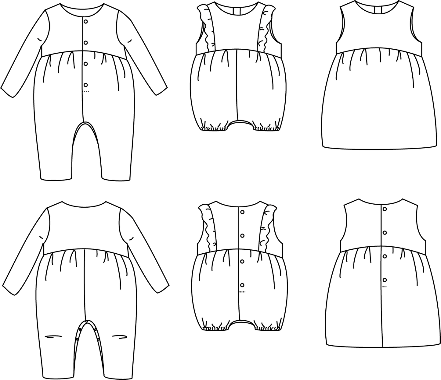 Madrid Jumpsuit/Playsuit Sewing Pattern - Baby 6M/4Y - Ikatee - Simplifi Fabric