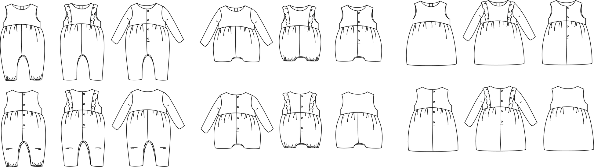 Madrid Jumpsuit/Playsuit Sewing Pattern - Baby 6M/4Y - Ikatee - Simplifi Fabric