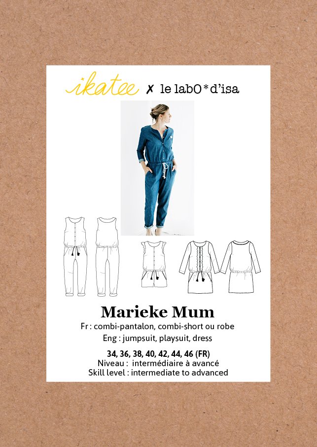 Marieke Mum Jumpsuit, Playsuit & Dress Sewing Pattern - Ladies 34/46 - Ikatee - Simplifi Fabric