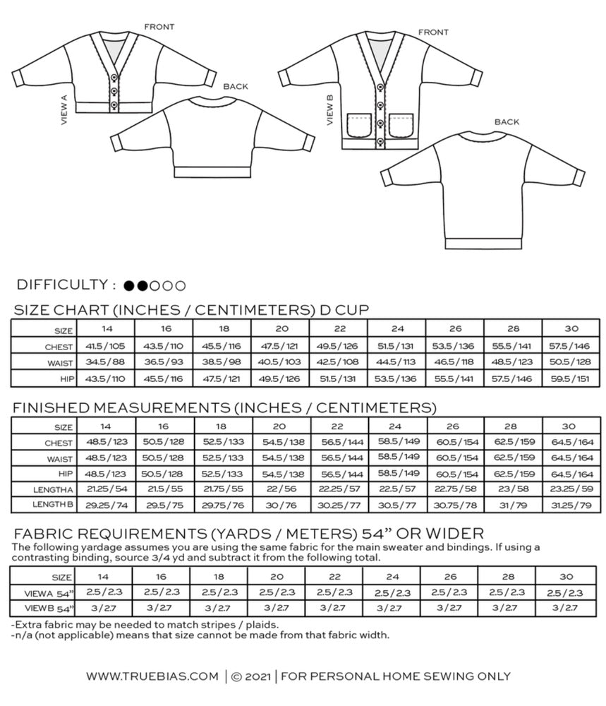 Marlo Sweater Sewing Pattern - True Bias - Simplifi Fabric