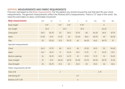 Mens Tunic Paper Pattern - Wardrobe by Me - Simplifi Fabric