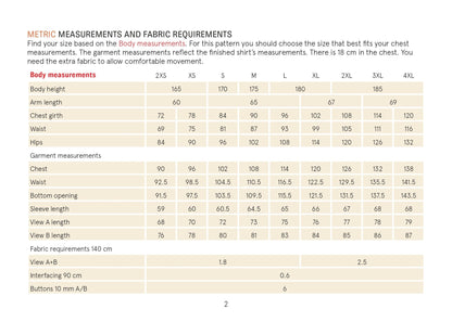 Mens Tunic Paper Pattern - Wardrobe by Me - Simplifi Fabric