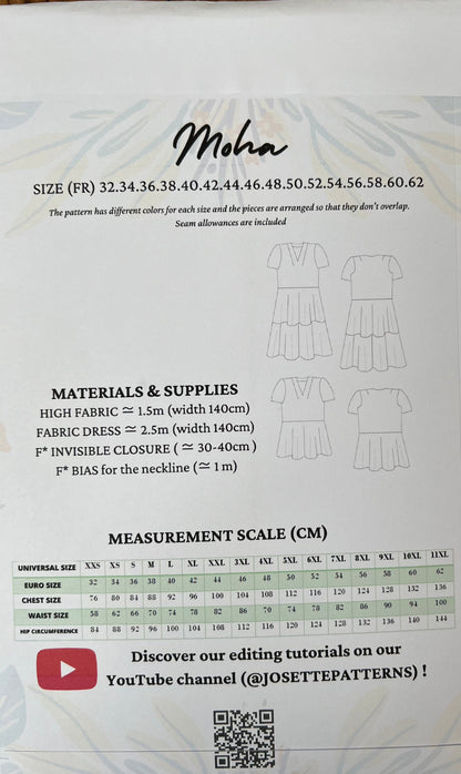 Moha - Womens Dress - Josette Patterns