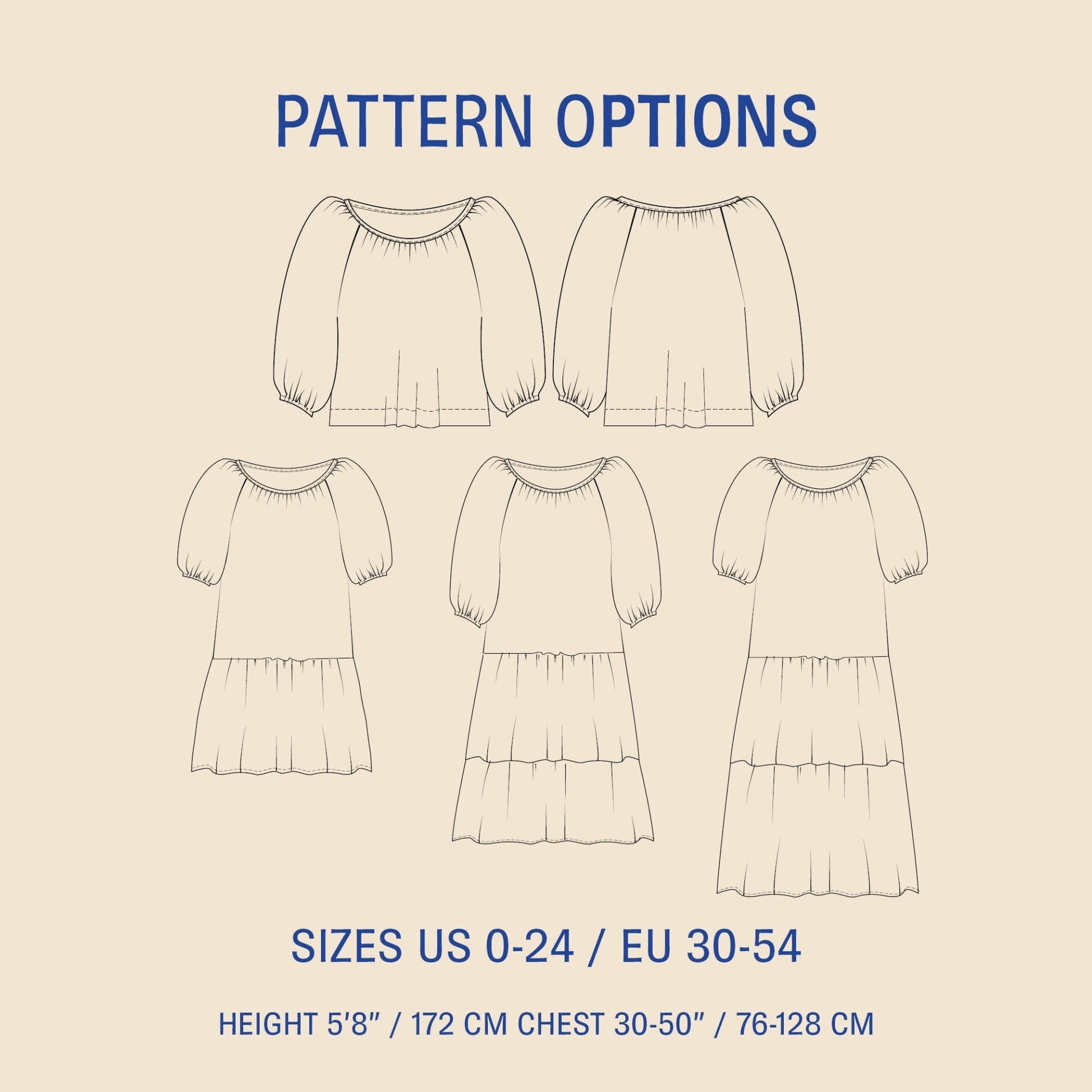 Moira Blouse Womens Paper Pattern - Wardrobe by Me - Simplifi Fabric
