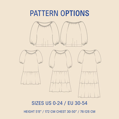 Moira Blouse Womens Paper Pattern - Wardrobe by Me - Simplifi Fabric