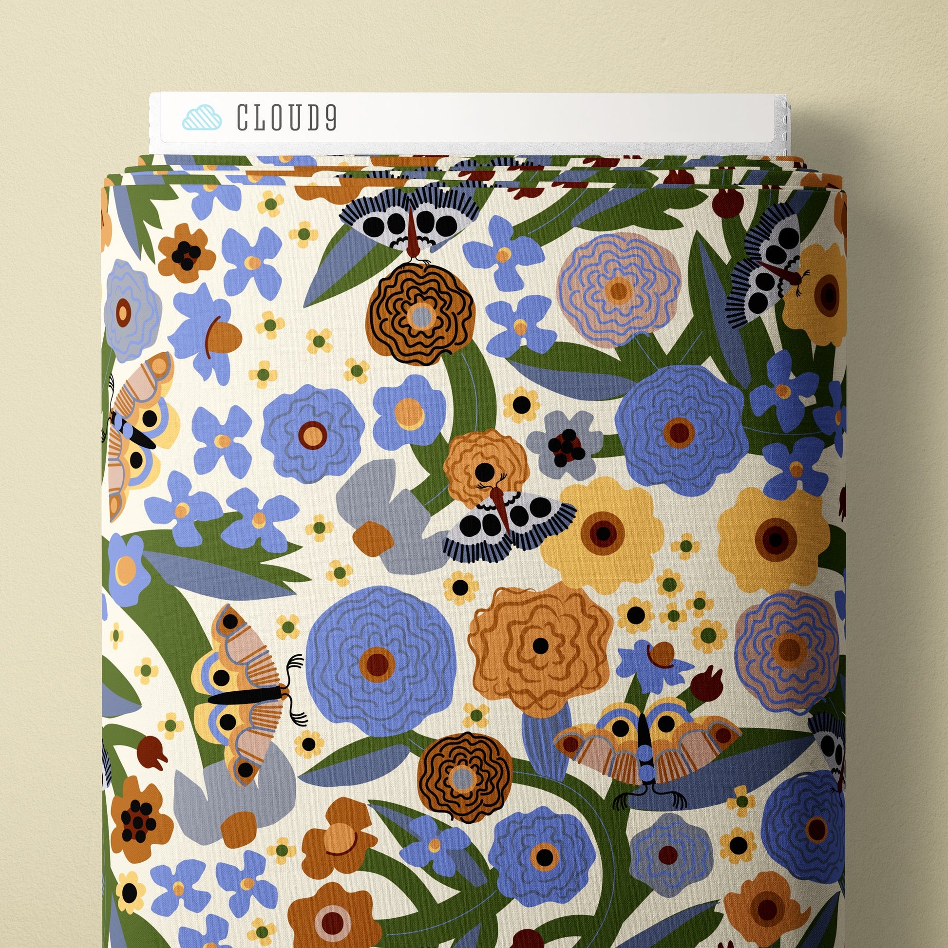 Moth Garden - Firefly Moon - Leah Duncan - Cloud 9 Fabrics - Poplin - Simplifi Fabric