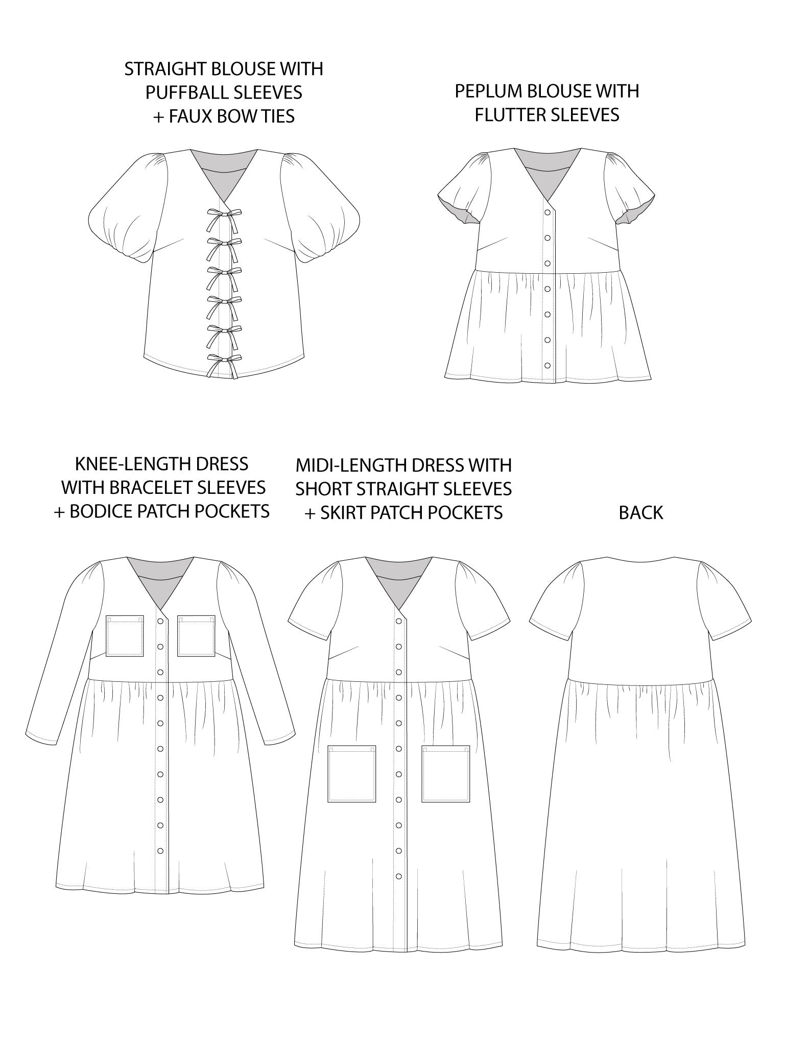 Nell Blouse & Dress Pattern - Tilly And The Buttons - Simplifi Fabric