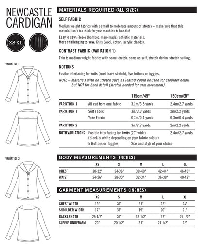 Newcastle Cardigan Mens PDF Sewing Pattern - Thread Theory - Simplifi Fabric