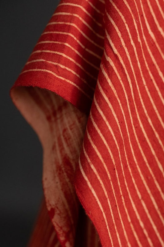 On The Road Red Block Print Indian Organic Cotton - Merchant & Mills - Simplifi Fabric