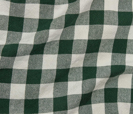 Organic Cotton Checkered - Pine - Simplifi Fabric