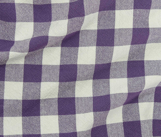 Organic Cotton Checkered - Purple Iris - Simplifi Fabric