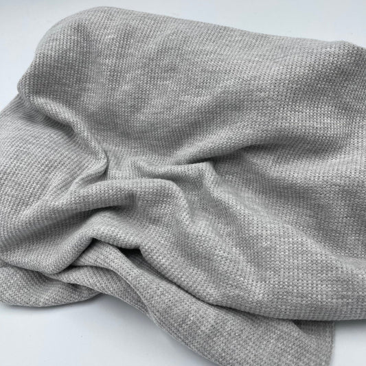 Organic Cotton Waffle / Thermal 200gsm - Concrete - Simplifi Fabric